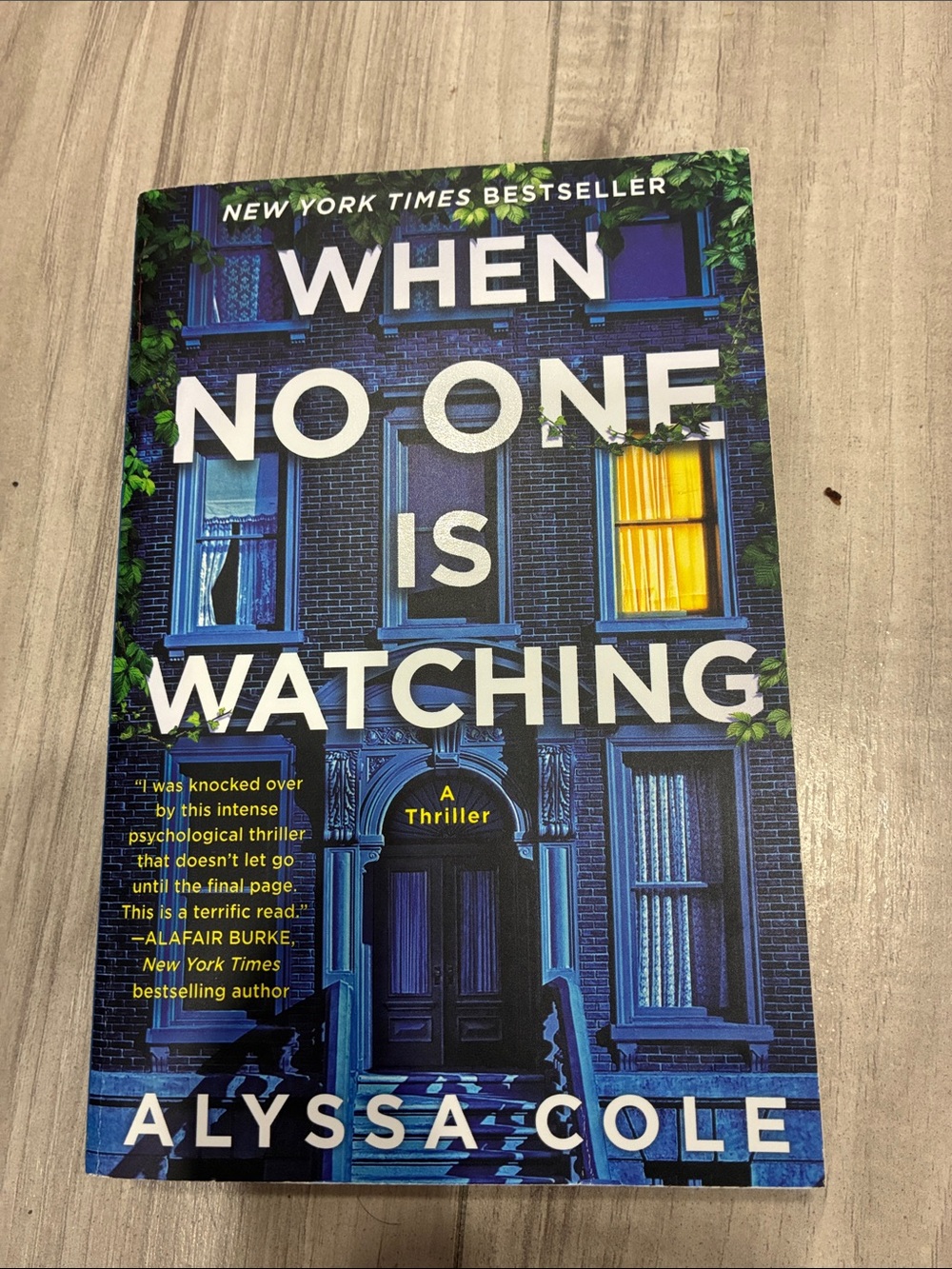 When No One Is Watching by Alyssa Cole - Blue & Yellow Thriller Paperback
